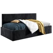 Łóżko młodzieżowe Tapczan 100x200 Comfort Bari Czarny+ POJEMNIK