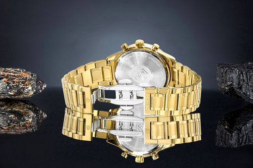 zegarek męski giewont chronograph sapphire złoto czarny gw6310-b4 na Arena.pl