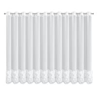 Firana szeroka 350x160 ROSES biała 3 pasy róż przelotki