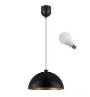 LED LAMPA WISZĄCA ELON 38CM E27 METALOWA CZARNA