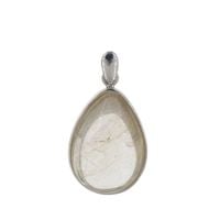 Zawieszka z Kwarcem Rutylowym ze złotą nitką w srebrze rodowanym