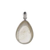 Zawieszka z Kwarcem Rutylowym ze złotą nitką w srebrze rodowanym