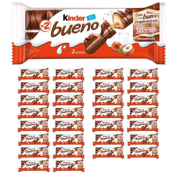 Kinder Bueno z nadzieniem mleczno-orzechowy 43g x30 sztuk zdjęcie 1