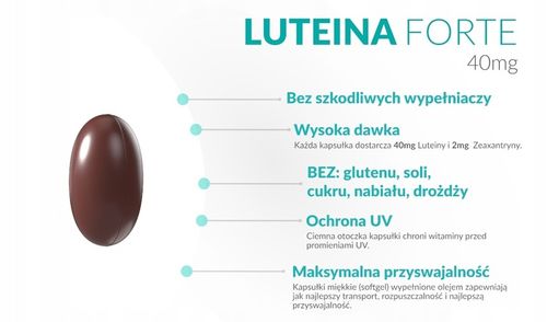 LUTEINA MAX 40mg NATURALNA OCZY WZROK 60 KAPSUŁEK na Arena.pl