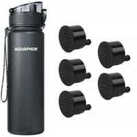 BUTELKA AQUAPHOR CITY 0,5L CZARNA + 5 FILTRÓW