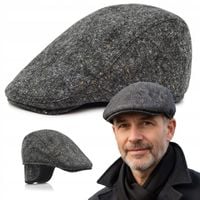 Kaszkiet Męski Ocieplany z Nausznikami Czapka PREMIUM 60% WEŁNA Pako