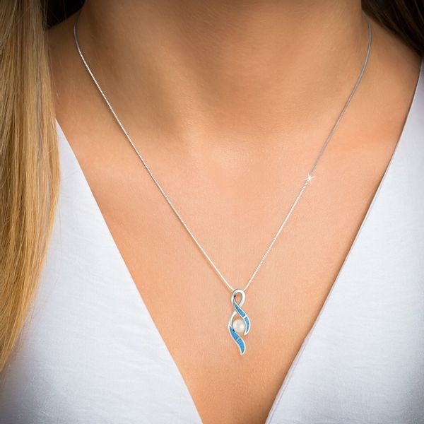 SREBRNA ZAWIESZKA 925 PERŁA OPAL NIESKOŃCZONOŚĆ zdjęcie 10