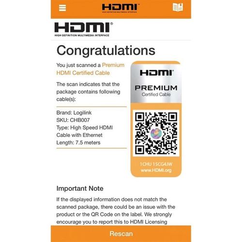 Kabel premium HDMI Ultra HD, 7.5m na Arena.pl
