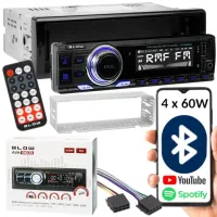 RADIO SAMOCHODOWE 1-DIN BLUETOOTH USB SD AUX MIKROFON PILOT BATERIA ZESTAW