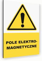 Tabliczka znak informacyjny 20x15 Biała POLE ELEKTROMAGNETYCZNE Aluminiowa