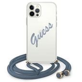 Guess GUHCP12MCRTVSBL iPhone 12/12 Pro 6,1" niebieski/blue hardcase Script