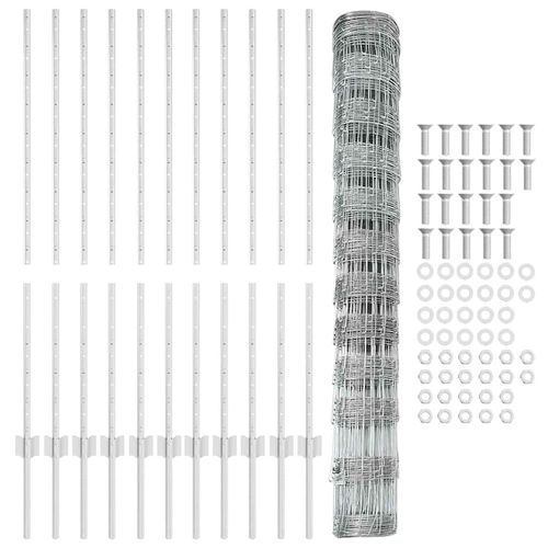 Ogrodzenie z słupkami Srebrny 1.2 x 25 m Stal na Arena.pl