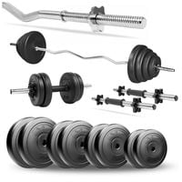 ZESTAW SZTANGA DO TRENINGU SIŁOWNIE OBCIĄŻENIA Z GRYFEM ŁAMANYM HANTLE