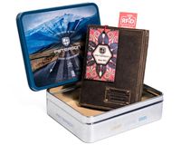 portfel męski z retro skóry nubukowej - peterson