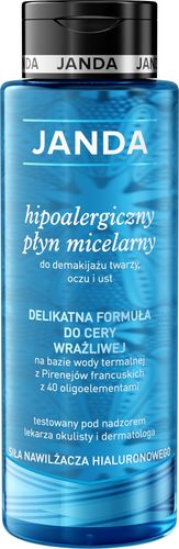 JANDA PŁYN MICELARNY DO DEMAKIJAŻU TWARZY OCZU I UST HIPOALERGICZNY 400 ML na Arena.pl
