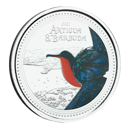 Antigua & Barbuda: Fregata wielka kolorowana 1 uncja Srebra 2021 na Arena.pl
