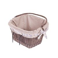 Wiklinowy Kosz Rowerowy z Obszyciem 46x34 H23/28 cm