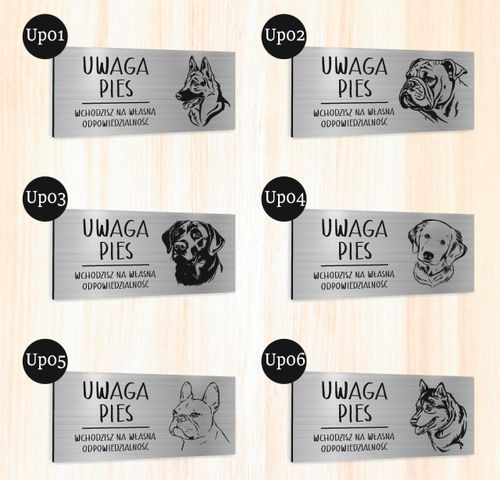 Tabliczka dibond uwaga pies Buldog francuski 20x10 cm z NADRUKIEM UV na Arena.pl