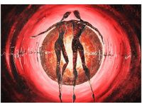 OBRAZ DRUK DANCING LOVE ABSTRAKCJA KOCHANKOWIE 3 KOLORY