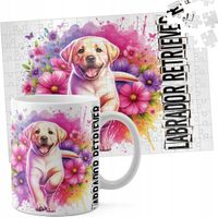 ZESTAW KUBEK + PUZZLE 110EL - PIES PSY PIESEK RASA LABRADOR RETRIEVER