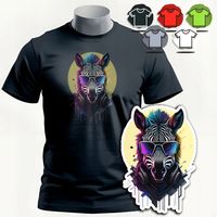 KOSZULKA T-SHIRT MĘSKI WZORY DO WYBORU - ZEBRA SAFARI ZWIERZE KOŃ HORSE- XS