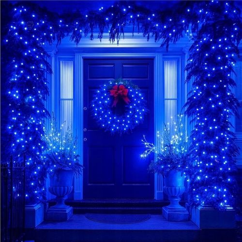 LAMPKI CHOINKOWE 500 LED ZEWNĘTRZNE NIEBIESKIE + FLASH na Arena.pl