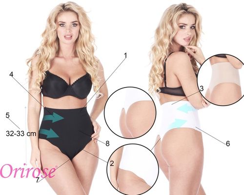 Orirose wysokie MAJTKI stringi WYSZCZUPLAJĄCE brzuch modelujące LASEROWE na Arena.pl