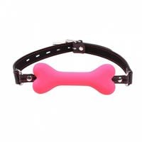 knebel silikonowy w kształcie kości kinky pleasure różowy
