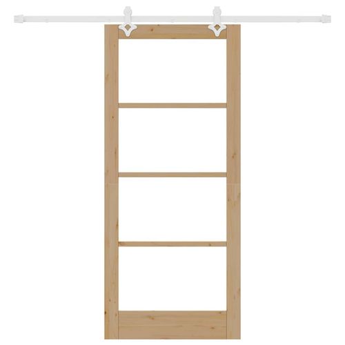 Drzwi przesuwane Brązowy 86 x 198.5 cm Drewno i metal na Arena.pl