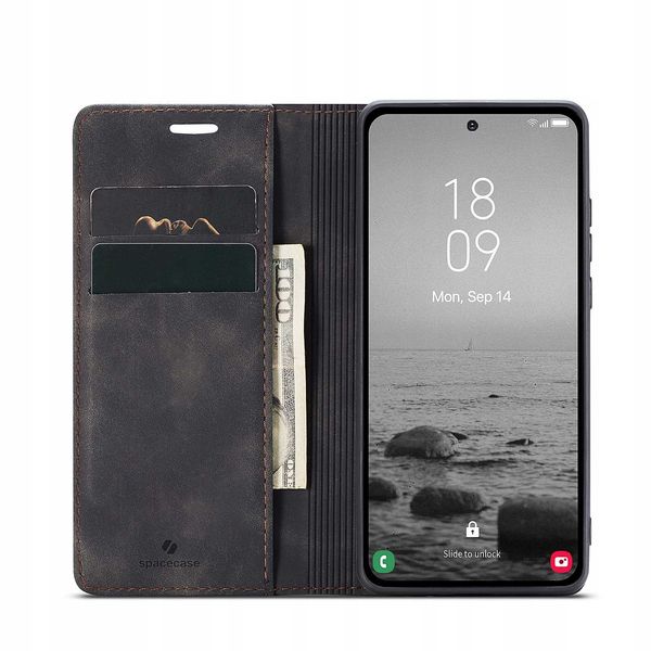 Spacecase Wallet Galaxy A70 Black zdjęcie 14