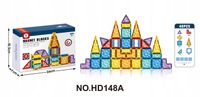 KLOCKI MAGNETYCZNE 40el KREATYWNE KONSTRUKCYJNE EDUKACYJNE 3D ZABAWA 148A