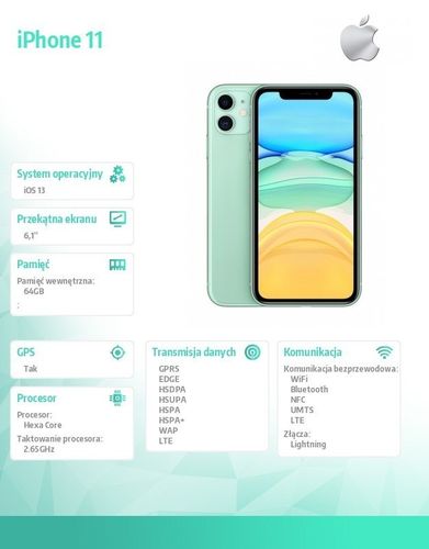 IPhone 11 64GB Zielony na Arena.pl