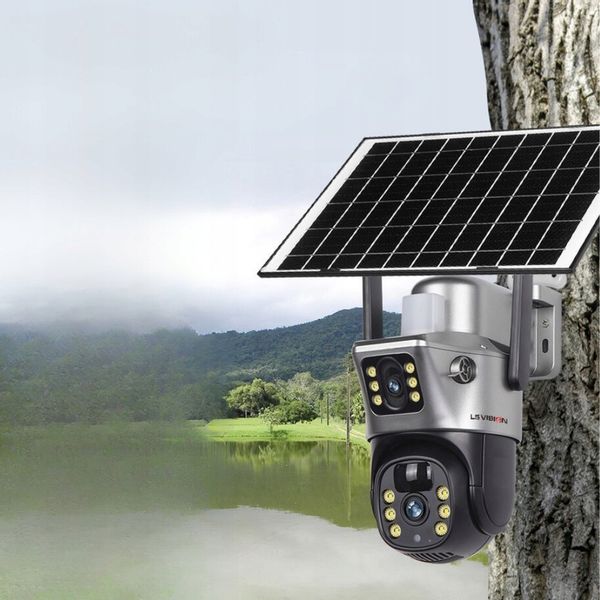 ZEWNĘTRZNA KAMERA SOLARNA 4K DWA OBIEKTYWY 4G KARTA SIM 8MP APLIKACJA zdjęcie 4