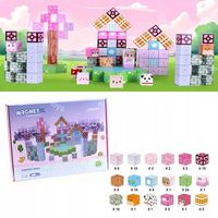 KLOCKI MAGNETYCZNE 3D OGRÓD WRÓŻEK BUDYNKI ROŚLINY PIESKI KOTKI 110 EL.