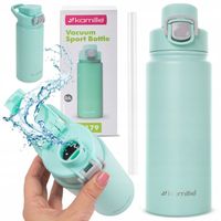 KUBEK TERMICZNY TERMOS STALOWY 100% SZCZELNY pojemny bidon KAMILLE 600 ml