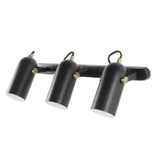 Lampa ścienna 3-punktowa metalowa czarna TYRIA