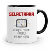 Kubek Czarny Prezent Dla Sekretarki Sekretarka Z Nadrukiem Ze Zdjęciem