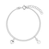 Srebrna bransoleta Staviori z perłami