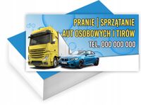 Wizytówki firmowe PROJEKT GRATIS 200 sztuk SPRZĄTANIE AUT TIRÓW DETAILING