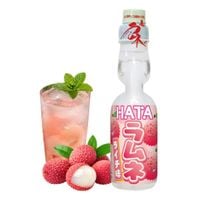 Japońska oranżada Hata z kulką Ramune o smaku Lychee Liczi napój gazowany 200ml