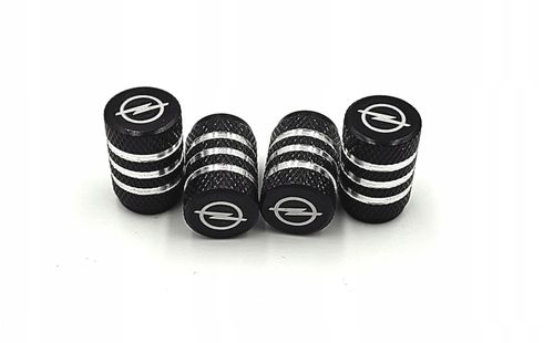 OPEL nakrętki na wentyle ALUMINIOWE kapturki OPEL wentylki 4szt. CZARNE na Arena.pl