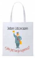 Dla Listonosza Prezent Torba Eco Biała Shopper Z Nadrukiem Ze Zdjęciem