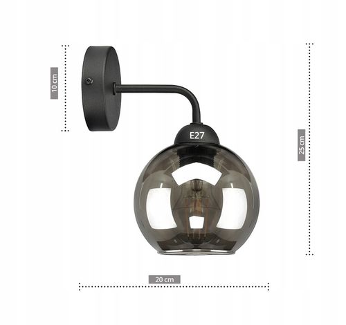 Szklana Lampa Ścienna Kinkiet LED KULA KULE na Arena.pl