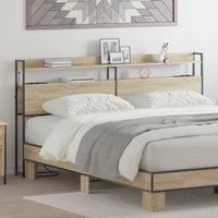 Zagłówek z półką dąb sonoma 200 cm Materiał drewnopochodny