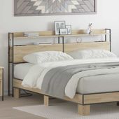 Zagłówek z półką dąb sonoma 200 cm Materiał drewnopochodny