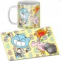 ZESTAW KUBEK + PODKŁADKA - GUMBALL - PREZENT WIELE WZORÓW + IMIĘ