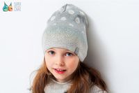 BROEL Goya czapka dla dziewczynki beanie szara KNIT 55-57