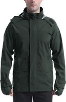 Kurtka przeciwdeszczowa męska wodoodporna outdoor z kapturem zielona M