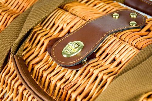 Pleciony kosz piknikowy wiklinowy dla 2 osób ogród termotorba talerze na Arena.pl