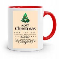 Kubek Czerwony Świąteczny Pod Choinkę Na Mikołaja Z Nadrukiem Ze Zdjęciem